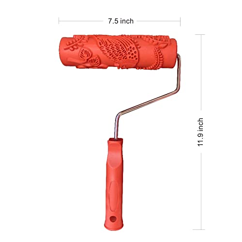 Nichiyo 7'' Texture Roller DIY Decorative Art Pattern Paint Roller Rubber Roller for Walls, Furnitures and Floors Decoration(EG343T) - Image 3