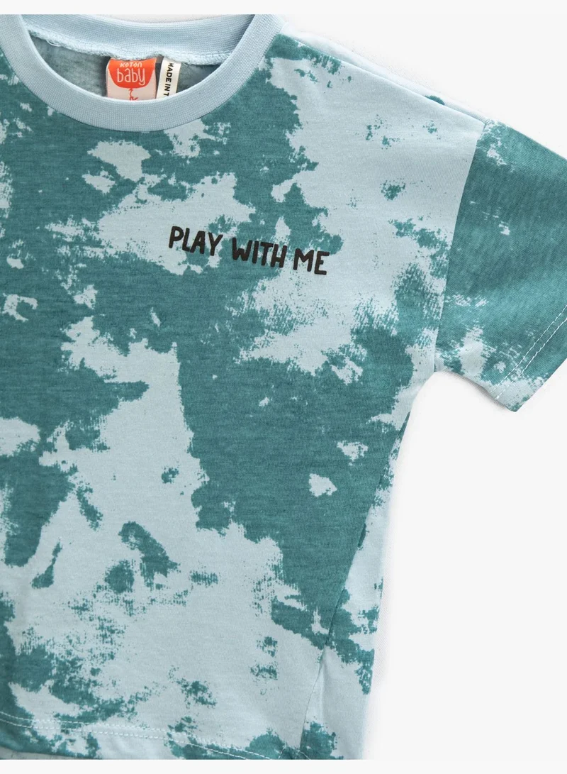 KOTON Printed T-Shirt Short Sleeve Crew Neck Cotton