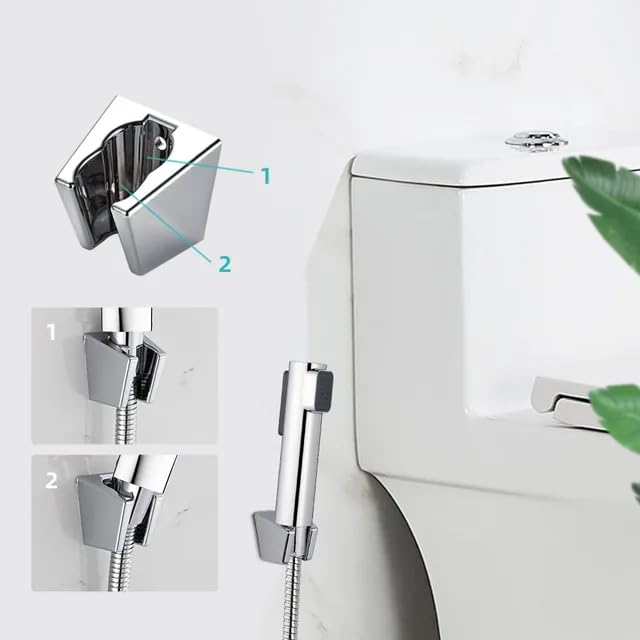 CARNIVAL 2 Flow/Mode Chrome Health Faucet Set Premium Hand Bidet Spayer/Jet Spray for Toilet with 1 Meter Hose Pipe (Tube) and Wall Hook (Complete Set with Hose Pipe & Wall Hook, Chrome) - Image 4