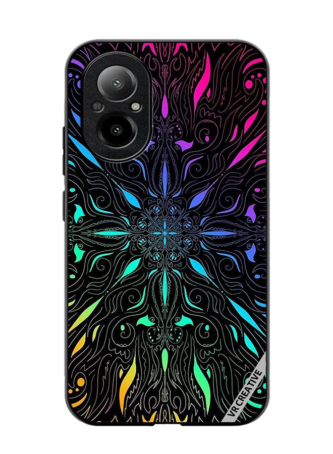 VR CREATIVE غطاء حماية لهاتف Realme C67 4G بتصميم ماندالا متعدد الألوان - Image 1