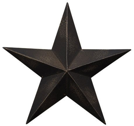 Home Collection Dimensional Steel Metal Barn Star, 12-inch, Black Antique Matte Finish, Lightly Distressed - Image 1