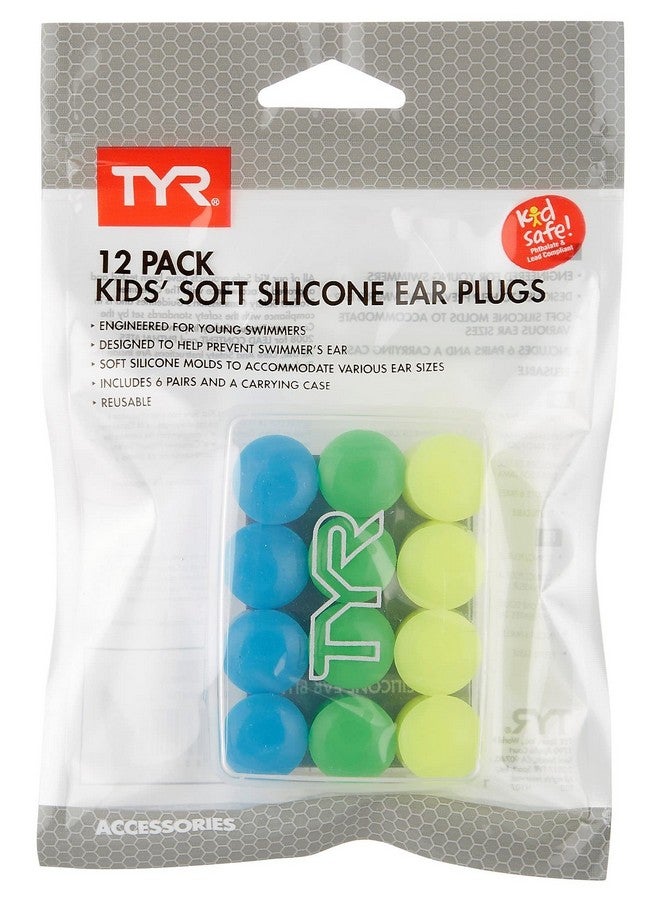 TYR Kids’ Soft Silicone Ear Plugs 12 Pack - Image 1