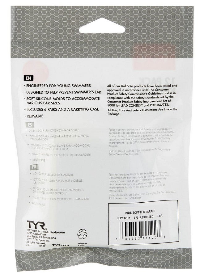 TYR Kids’ Soft Silicone Ear Plugs 12 Pack - Image 3