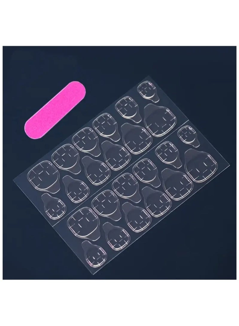 GlamKit 24pcs Glossy Long Ballet Fake Nails，French solid-color almond-shaped nail art For Women Girls - Image 4