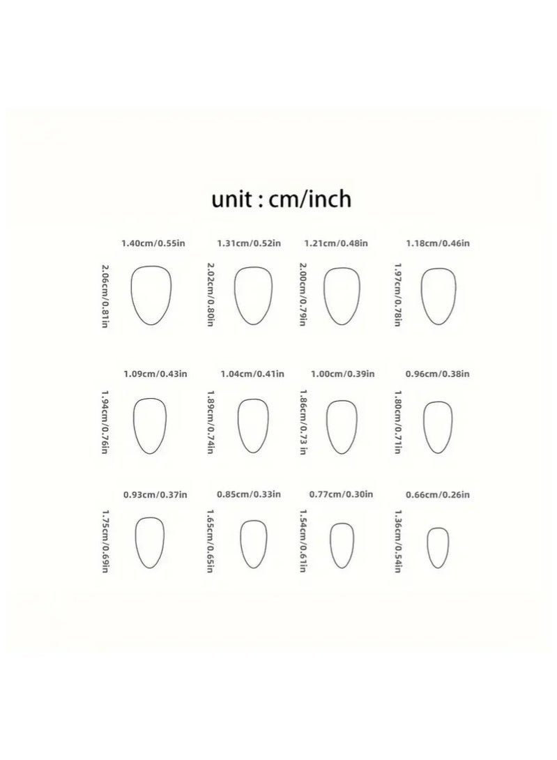 GlamKit 24pcs Glossy Long Ballet Fake Nails，French solid-color almond-shaped nail art For Women Girls - Image 5