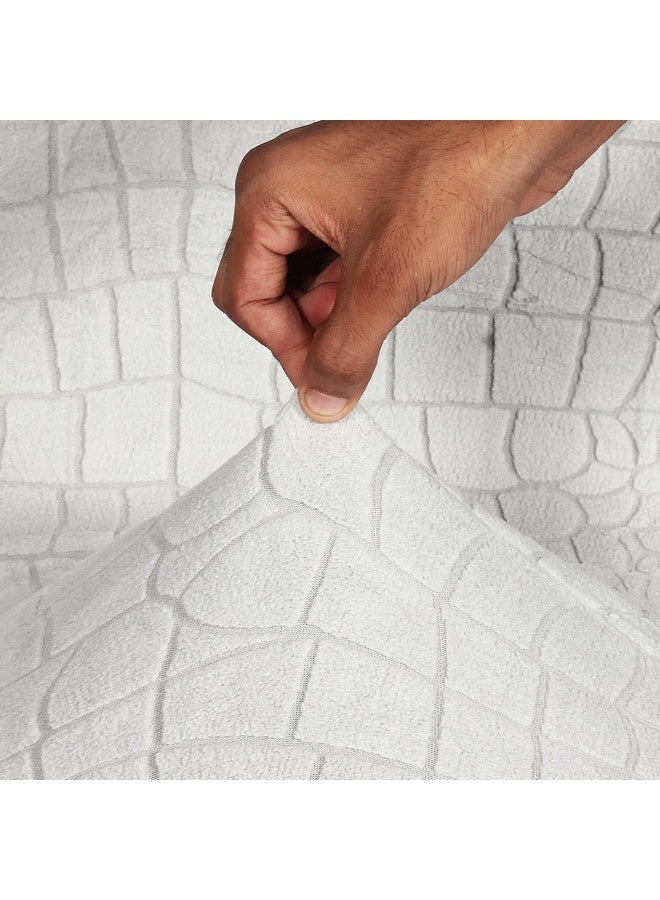House of Quirk Universal Jacquard Crocodile Fabric Sofa Cover Soft Touching Cover for Couch Flexible Stretch Sofa Slipcover (Three Seater, Smoke) - Image 4