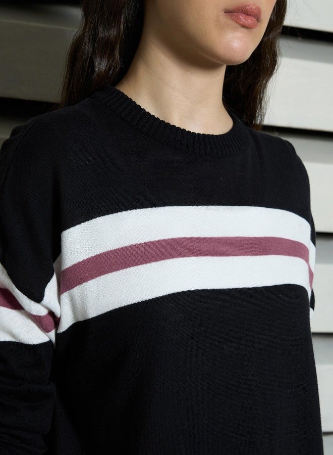 HIGH STAR Women's Multicolour 100% Cotton Striped Regular Fit Top  - Image 2