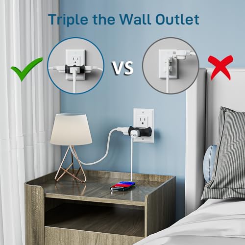 K KASONIC - 3-Outlet Grounding Adapter, [UL Listed] Plug Extender, Heavy-Duty Grounded Power Tap - 3 Pack (Black) - Image 4