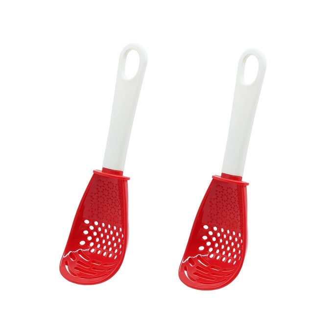 PACK OF 2 MULTIFUNCTIONAL COOKING GADGETS 6 IN 1 COOKING UTENSILS SLOTTED SPOON 356F HEAT RESISTANT KITCHEN GADGETS EGG SEPARATOR COOKING DRAINING MASHING GRATING COOKING SPOON