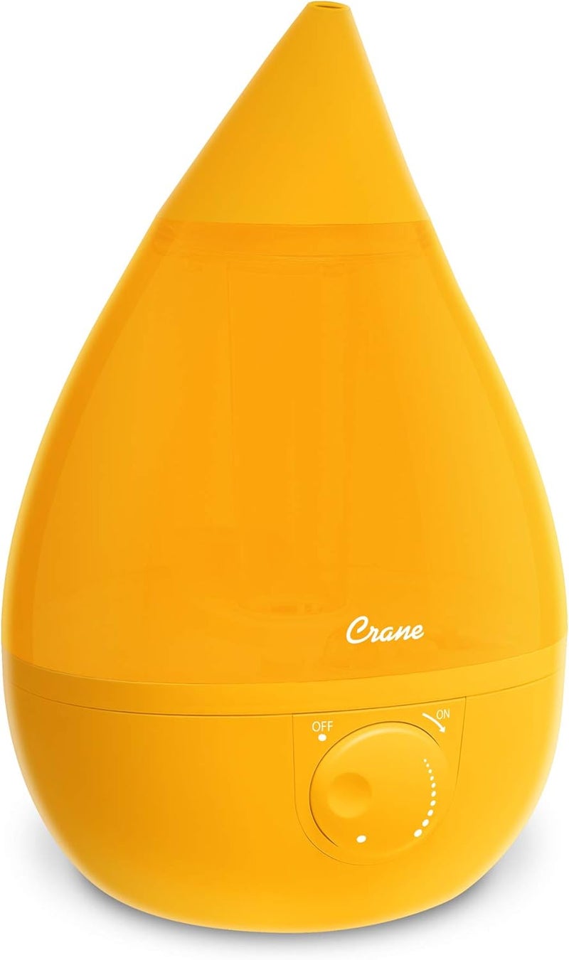 Crane Ultrasonic Cool Mist Humidifier for Bedroom, Baby Nursery, Kids Room, Plants, or Office, Large 1 Gallon Tank, Filter Optional, Orange - Image 1