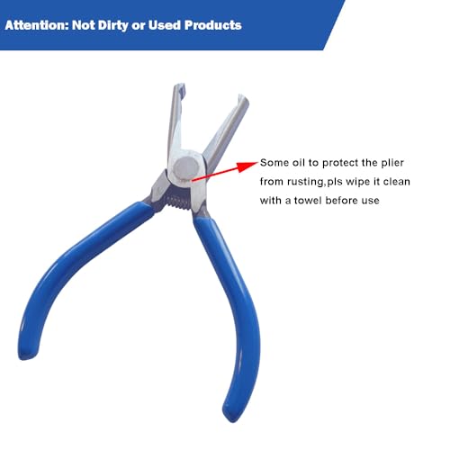 PANSHIYON Fret Removal Pliers,Flat Head Guitar Fret Puller Tool with Blue Rubber Coating for Acoustic Eelectric Guitar Bass - Image 3