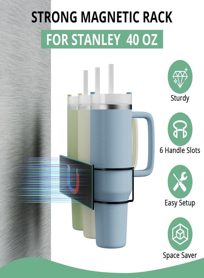 Arctiiro Magnetic Stanley Cup Holder for Refrigerator, Water Bottle Organizer for Stanley 40 oz Tumbler with Handle, Tumbler Lid Organizer for Stanley Cup Accessories, Gifts Ideal - Image 2