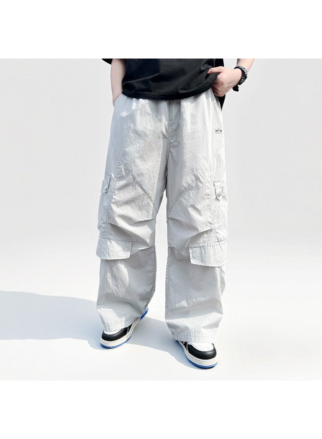 Bumblebee Boys' Stylish Cargo Pants - Summer Thin Fabric 2025 New Collection Kids' Straight Wide-leg Trousers - Image 4