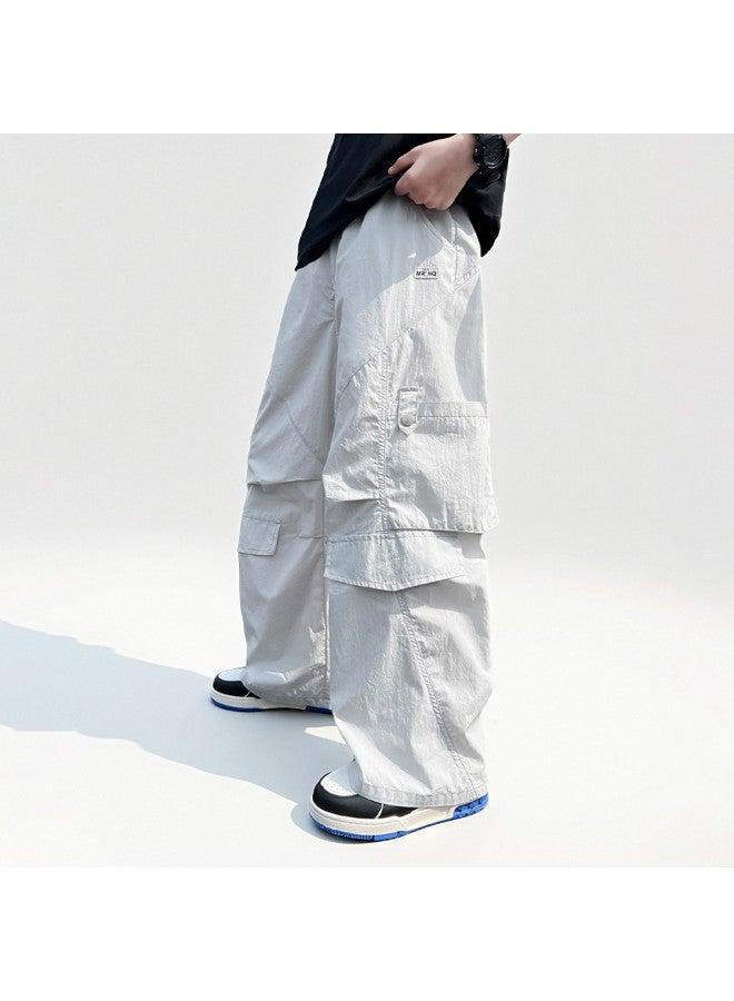 Bumblebee Boys' Stylish Cargo Pants - Summer Thin Fabric 2025 New Collection Kids' Straight Wide-leg Trousers - Image 3