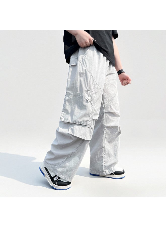 Bumblebee Boys' Stylish Cargo Pants - Summer Thin Fabric 2025 New Collection Kids' Straight Wide-leg Trousers - Image 5
