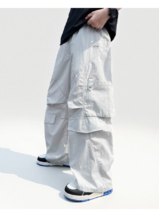 Bumblebee Boys' Stylish Cargo Pants - Summer Thin Fabric 2025 New Collection Kids' Straight Wide-leg Trousers - Image 1