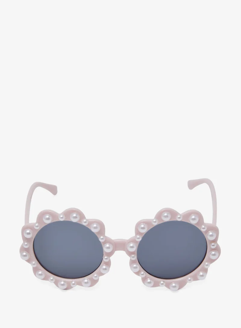 Redtag Girls Assorted Round Flower Embellished Sunglasses