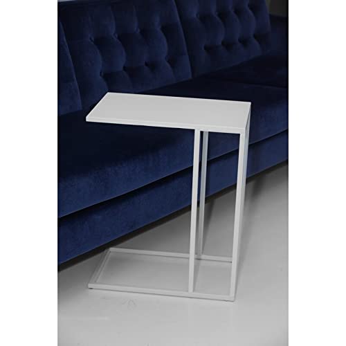 INDIAN DECOR INDIAN DECOR 38772 Sofa Side End Tables C Table Coffee Snack Couch Desk Tray Stand Laptop Notebook Tablet PC Portable Bed Sofa Side Table Workstation Over Bed Table White  - Image 4