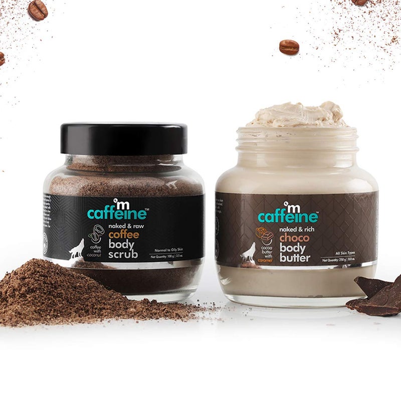 MCaffeine mCaffeine Body Polishing Kit for Exfoliation Tan Removal  Intense Moisturization  Coffee Body Scrub  Choco Body Butter Combo for Soft  Smooth Skin  For Men  Women  All Skin Types  - Image 2