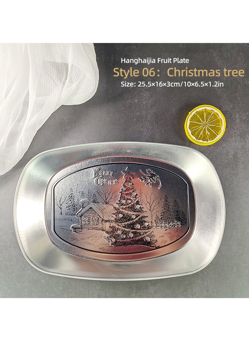 Hanghaijia Tinplate Outdoor Products Camping Tableware, Home Kitchen Fruit Dried Fruit Food Vegetable Storage Tray Fruit Bowls  - Image 2