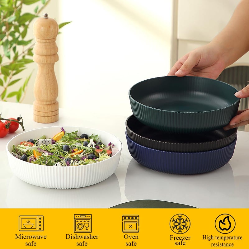 Berglander Pasta Bowls Set of 4, Salad Bowls 37oz Unbreakable Large Plastic Soup/Salad/Fruit/Serving Bowls for Home, Restaurant, Outdoor, Picnic, Camping, Serving Dishes - Image 4