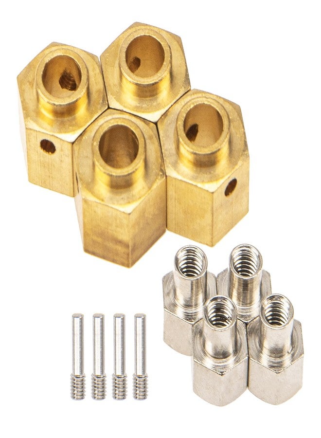 Vgoohobby عجلات نحاسية بقطر 12 مم من Vgoohobby مع محول تمديد دفع سداسي الوزن المضاد متوافق مع Axial SCX10 III AXI03007 زاحف RC - Image 2