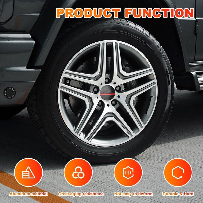 HEVLE 4PCS American Flag Wheel Center Caps, Center Caps for Rims, Car Wheel Center Rims Stickers Decals, Automotive Exterior Accessories Waterproof & Rustproof Wheel Hub Cap for Car (Black red) - Image 5