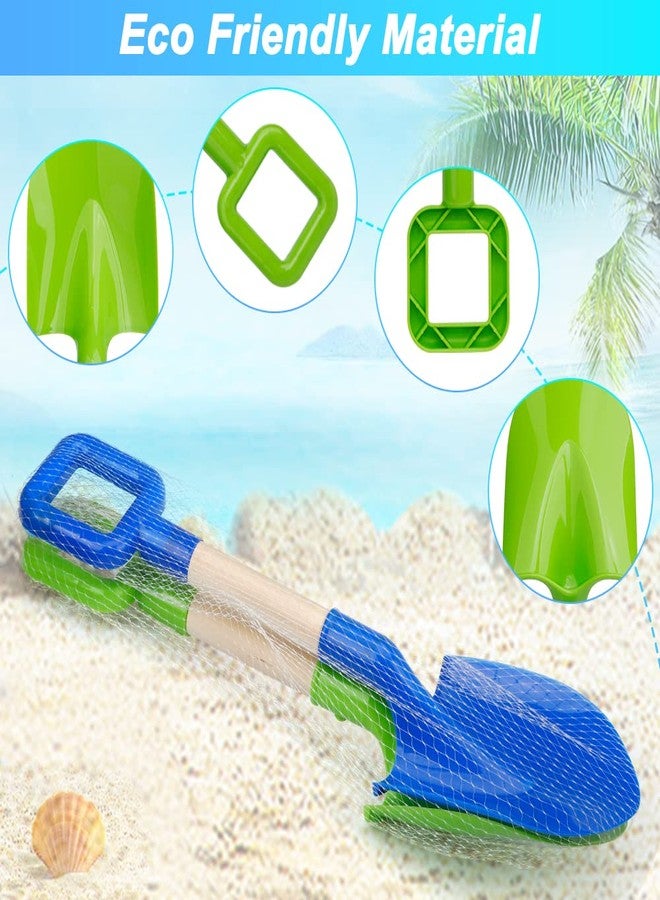 Dilabnba Beach Sand Toys Shovels for Kids Adults, 16inch/40cm Toddler Garden Beach Sand Spade Shovels for Digging Snow, Plastic Garden Sandbox Toy Set with Long Wooden Handled(2PCS) - Image 2