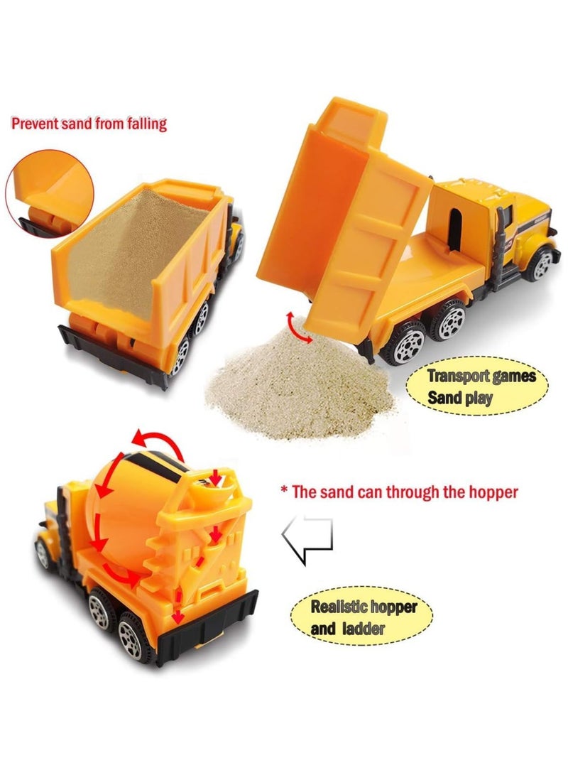 F.A.M.S 6 Pcs Die Cast Construction Vehicle Toys - Mini Engineering Alloy Model Set - Yellow - Image 4