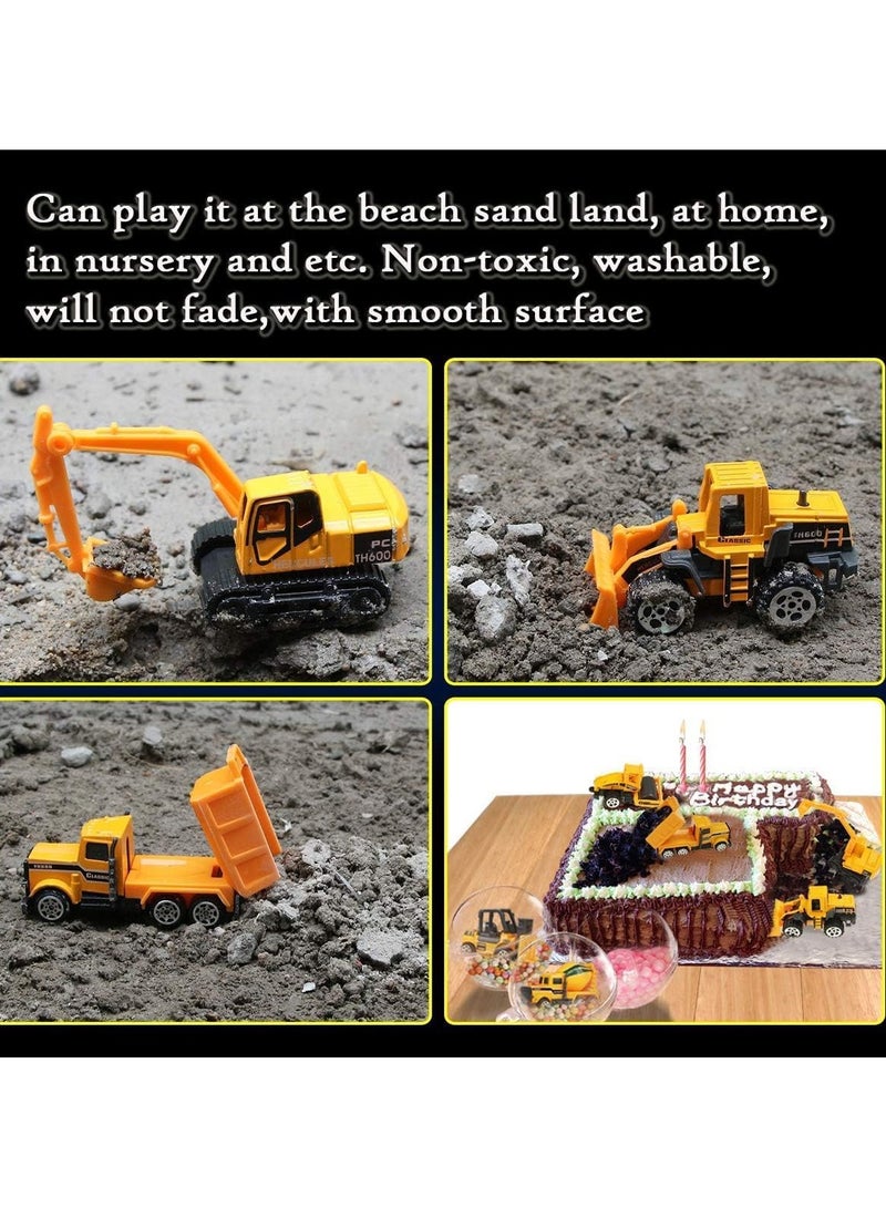 F.A.M.S 6 Pcs Die Cast Construction Vehicle Toys - Mini Engineering Alloy Model Set - Yellow - Image 5