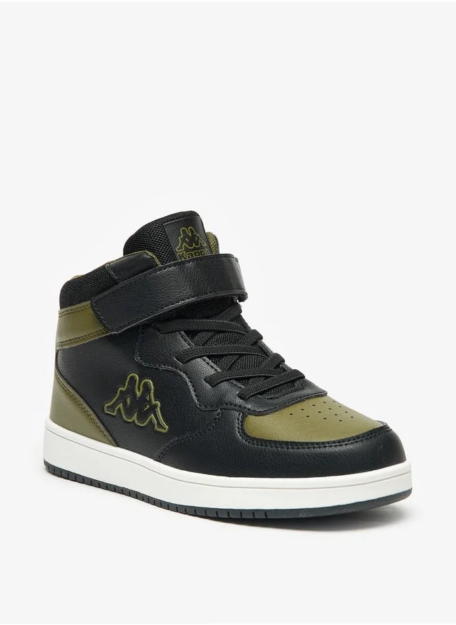 Kappa Boys' High Top Sneakers with Hook and Loop Closure