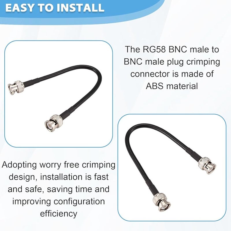 RG58 BNC Male to Male Crimp Coaxial Jumper Cable 0 2M Oscilloscope Signal Wire - Image 3