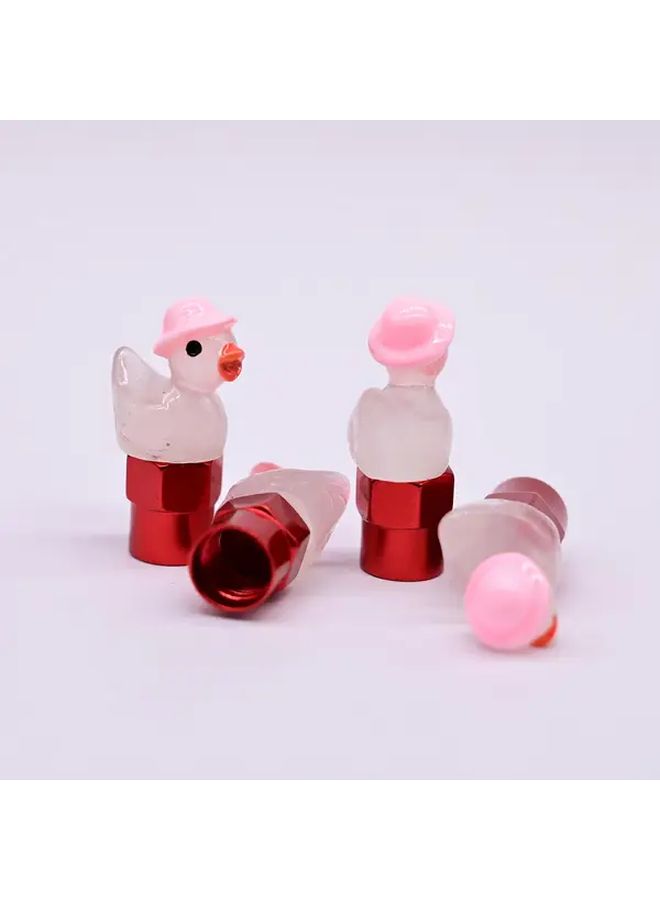 Glow In The Dark Duck Valve Caps Aluminum Half Hexagonal Style A 4pcs Universal - Image 5