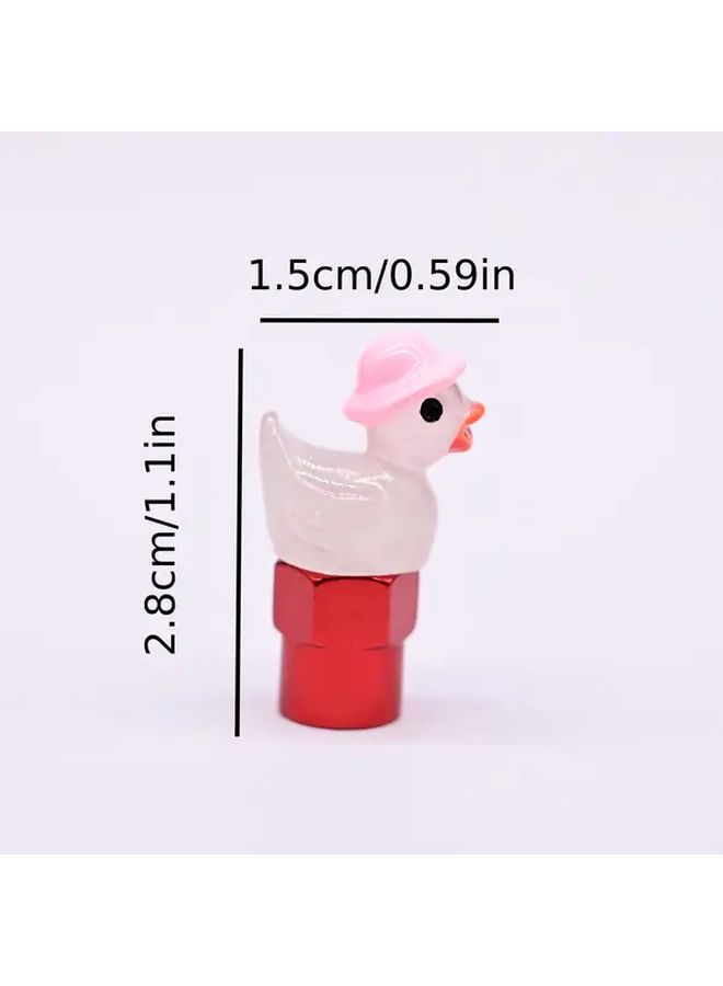 Glow In The Dark Duck Valve Caps Aluminum Half Hexagonal Style A 4pcs Universal - Image 3