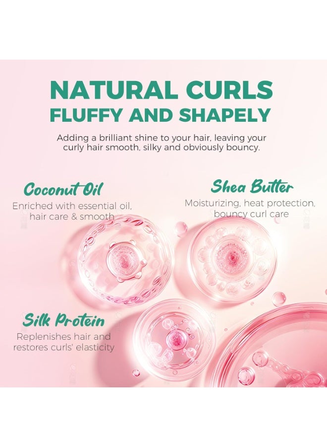 Immetee Curly Hair Mousse, Coconut Oil and Silk Protein for Frizz Control Styling Mousse, Extra Moisture Lock and Curl Define for Curly Hair Products.200ml/6.76fl Oz - Image 5