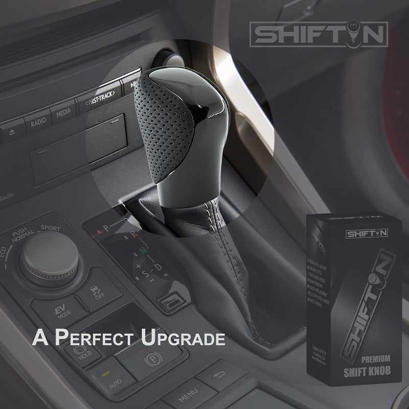 SHIFTIN Gear Shift Knob Shifter for Lexus ES GS GX is NX RC RX 200t 300 350 3450h 450hL 350L (Black Leather/Piano Black) - Image 3