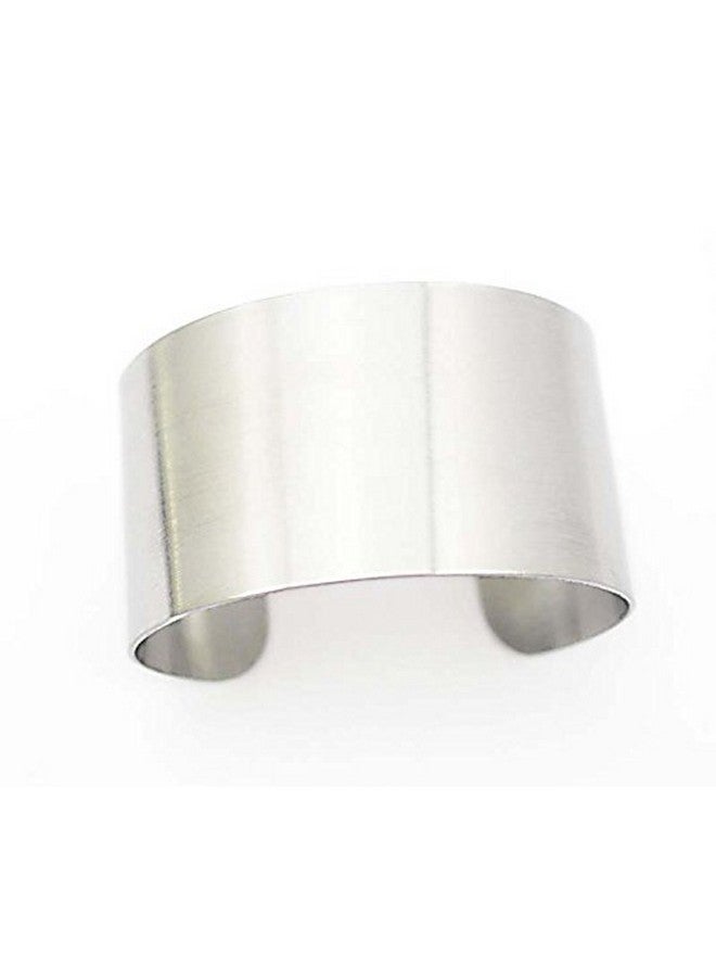 COUYA Women'S Fashion 316L Stainless Steel Polished Matt Satin Cuff Bangle Bracelet 38Mm Wide - Image 3