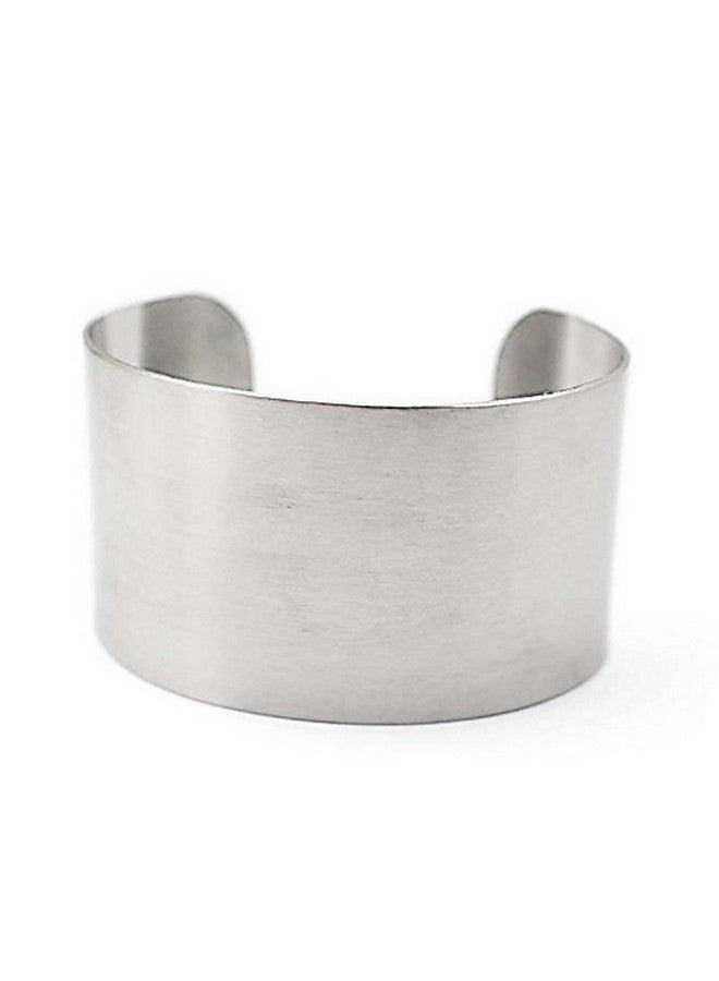 COUYA Women'S Fashion 316L Stainless Steel Polished Matt Satin Cuff Bangle Bracelet 38Mm Wide - Image 2
