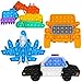 Aunifun 4 Pack Push Pop Bubble Sensory Fidget Toys Simple Fidget Toy Pack Bubble Popper Silicone Squeeze Toy Stress Relief Hand Toys Party Favors - Image 2