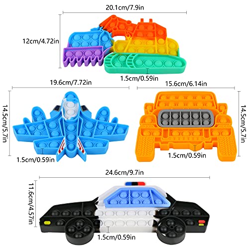 Aunifun 4 Pack Push Pop Bubble Sensory Fidget Toys Simple Fidget Toy Pack Bubble Popper Silicone Squeeze Toy Stress Relief Hand Toys Party Favors - Image 5