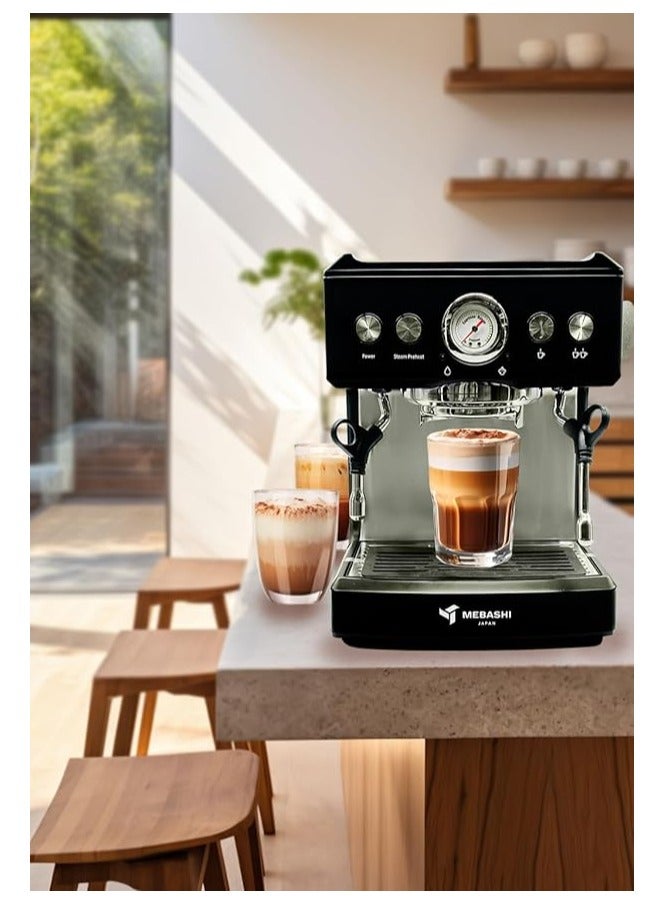 MEBASHI Commercial Coffee Machine, 2.1L Capacity, 20 Bar Pressure, (ME-CCM2051) 1350 W(Black) - Image 3