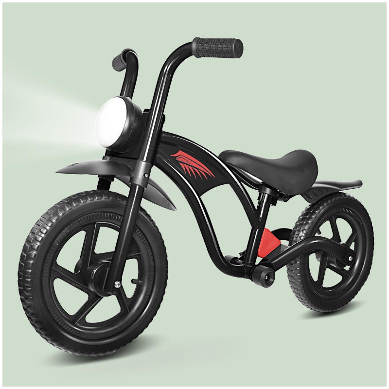 KRIDDO Kids Balance Bike for 25 Years with Front Light Upgraded Stable Tires Upgraded Bearing for Smooth and Stable Riding Front and Rear Fenders Adjustable Seat Black - Image 2