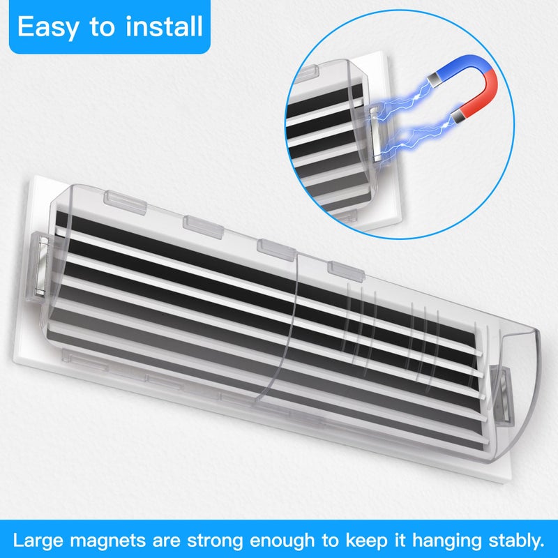 Antimbee 2 Pack Adjustable Magnetic Heat & Air Vent Deflector -Super Strong Neodymium Magnets 8" to 15" Length Fits Vents, Sidewall, Ceiling, Floor Registers - Curved Air Conditioner Vent Cover - Image 5