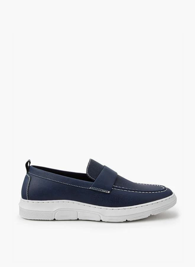 LBL by Shoexpress NAVY Solid Slip-On Loafers With Pull Tabs for Men | Best Price UAE