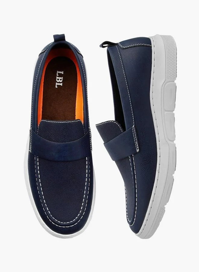 LBL by Shoexpress Solid Slip-On Loafers With Pull Tabs