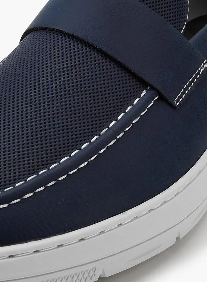 LBL by Shoexpress NAVY Solid Slip-On Loafers With Pull Tabs for Men | Best Price UAE