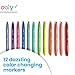 Ooly 12 Pack Sparkle Switcheroo Color Changing Markers Dual Tip Markers for Kids Double Ended Chisel Tip Marker Set Great for Art Supplies Drawing and Stationery Sets - Image 4