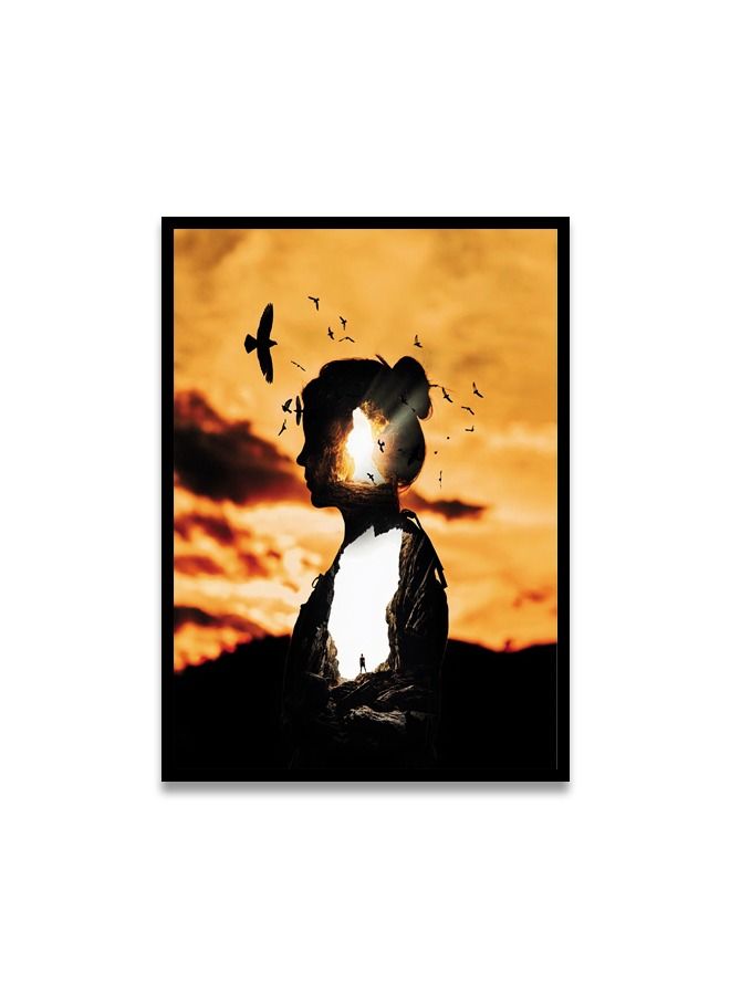 Marktna Canvas Wall Art For Wall Decoration, Women Design, With A Hollow Black Frame, Size (120x80),One Piece - Image 2