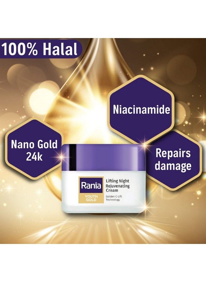 Rania Youth Gold Lifting Night Rejuvenating Cream With Vitamin C 45G  - Image 3