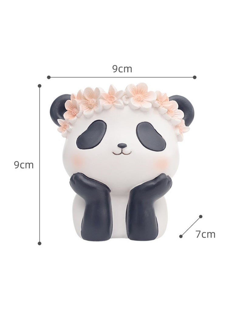 Generic Creative Cartoon Animal Resin Succulent Plant Pot, Suitable For Herb Plants, Succulent Plants, Cactus Pen Holder, Suitable For Micro Landscape Home Decoration (Panda)  - Image 2